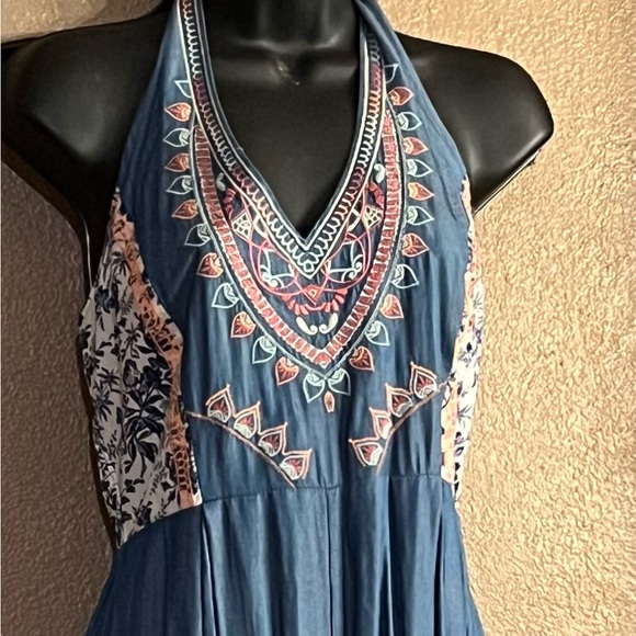 BRAND NEW Flying Tomato Halter Jumpsuit Womens Large Halter Floral Wide Leg - Picture 3 of 5